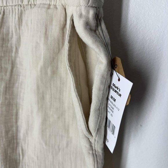 FarWest Women's Short Woven Cotton Cream Medium - Picture 2 of 9